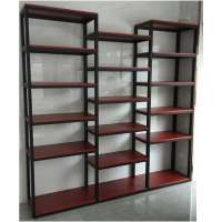 Shopping mall used customized factory price iron and wood display shelf any color can make