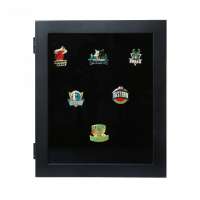 custom 8x10 black Magnetic Close Store Enamel Pins Medals Awards Lapels Display Case Shadow Box Frame