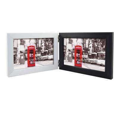 hot sale custom 4x6 Black and White wooden Double Sided Picture Frame for family gift