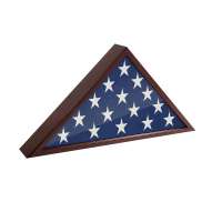 Amazon hot selling custom 5x10 solid wood cherry Veteran Flag Funeral Burial Display Case