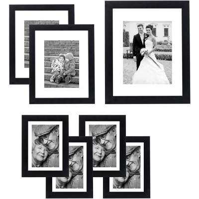 high quality 11*14 black A4 custom MDF wood  Multi Set  collage Wall Tabletop poster display picture photo frame for home decor