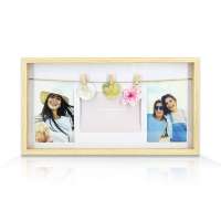 The latest summer hot black density board hemp rope with small cli coulples photo frame