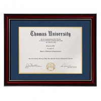 amazon hot sale custom 11x14 Modern classic wood cherry document certificates 8.5*11 double graduation diploma frame with tassel