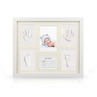 High quality wood custom 12 month baby photo frame baby hand and foot print photo frame souvenir gift