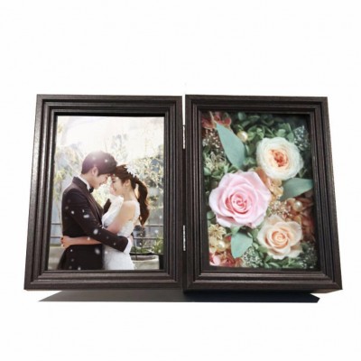 Hot Sale Cheap Custom MDF 3D Shadow Box Frame Hinged Double Picture Photo Frames with Glass Front