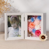 New design 5*7 white wood shadow box frame for Preserved Fresh Flower