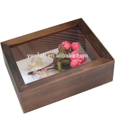 6*8 inches walnut wood shadow box frame 3D deep DIY box photo frame display case