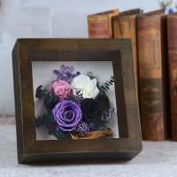 2018 New Design 3D Black Wooden Display Box Frame Pine Wood Treasure Display Box Shadow Box Photo Frame