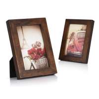 high quality classic design wholesale custom 5x7 distressed brown wooden photo frame for home decoration