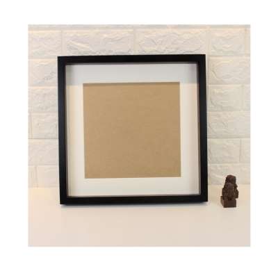 High quantity custom 3d square white black wood shadow box photo frame wholesale